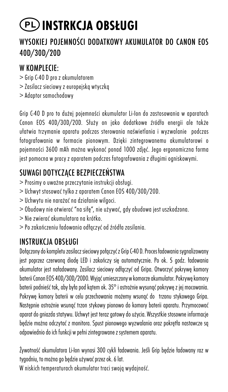 Instrkcja obsługi | Ansmann Energy CANON EOS 20D User Manual | Page 15 / 24