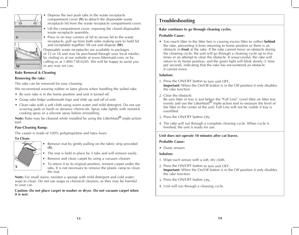 Troubleshooting | Applica LitterMaid LME5500MR User Manual | Page 8 / 11