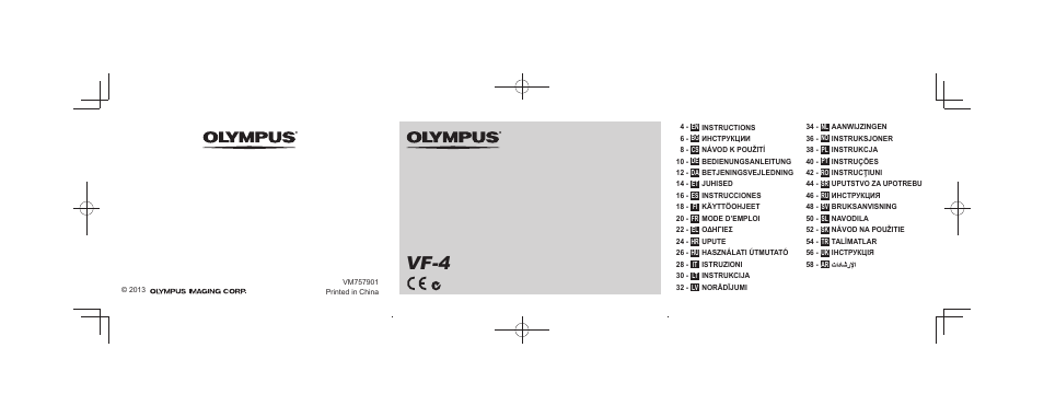 Olympus VF-4 User Manual | 58 pages