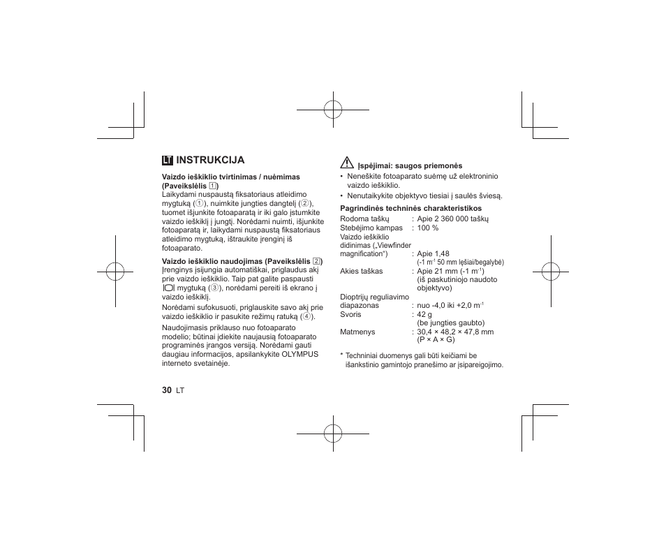 Lt instrukcija | Olympus VF-4 User Manual | Page 28 / 58