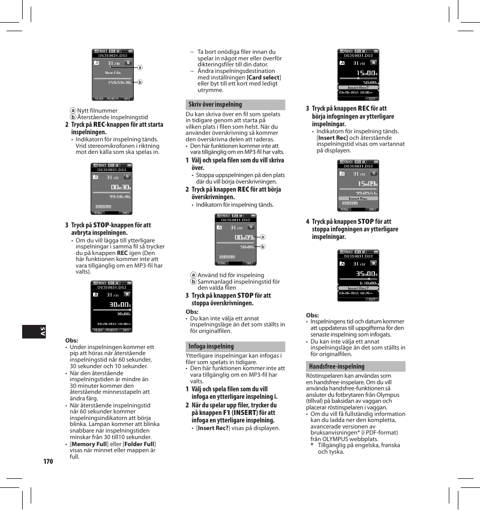 Olympus DS-3500 User Manual | Page 170 / 184