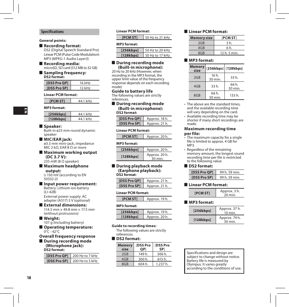 Olympus DS-3500 User Manual | Page 18 / 184