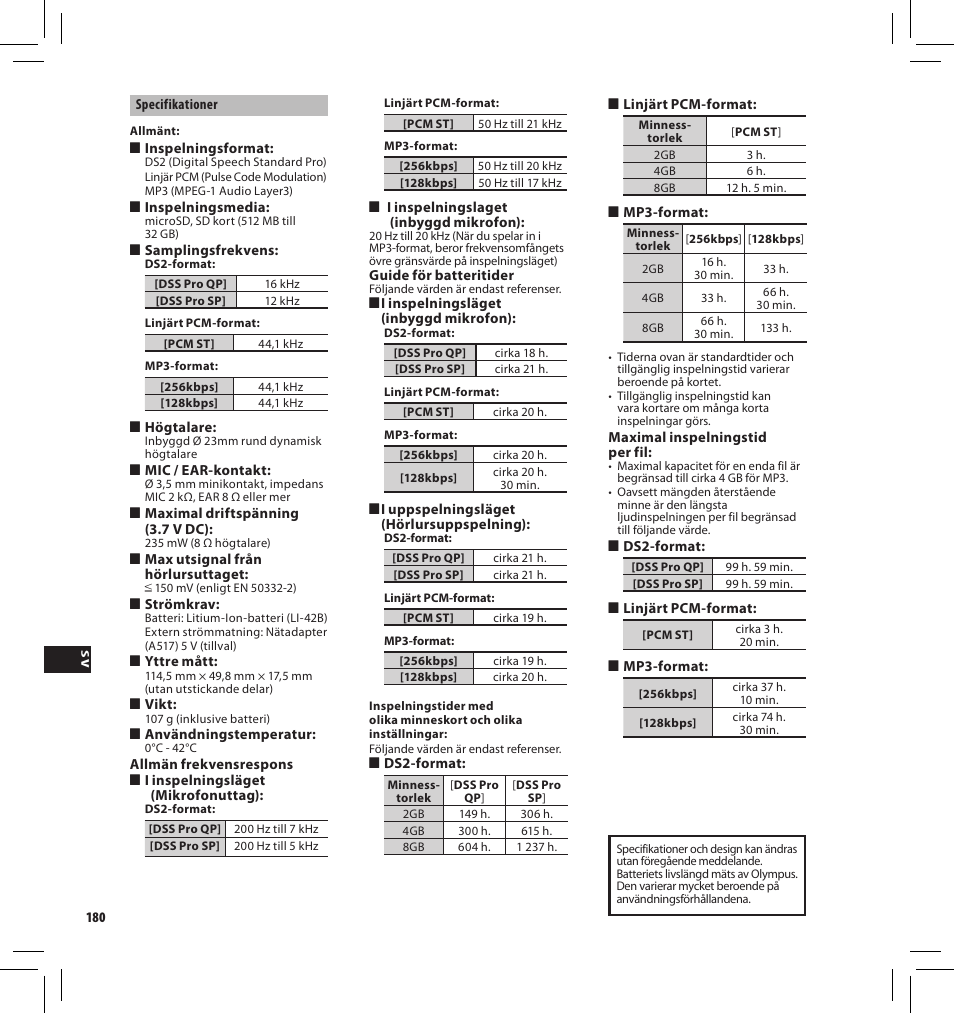 Olympus DS-3500 User Manual | Page 180 / 184