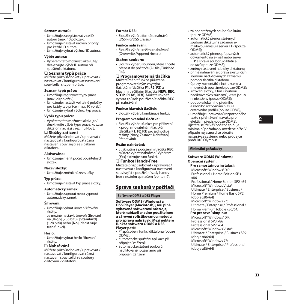 Správa souborů v počítači | Olympus DS-3500 User Manual | Page 33 / 184