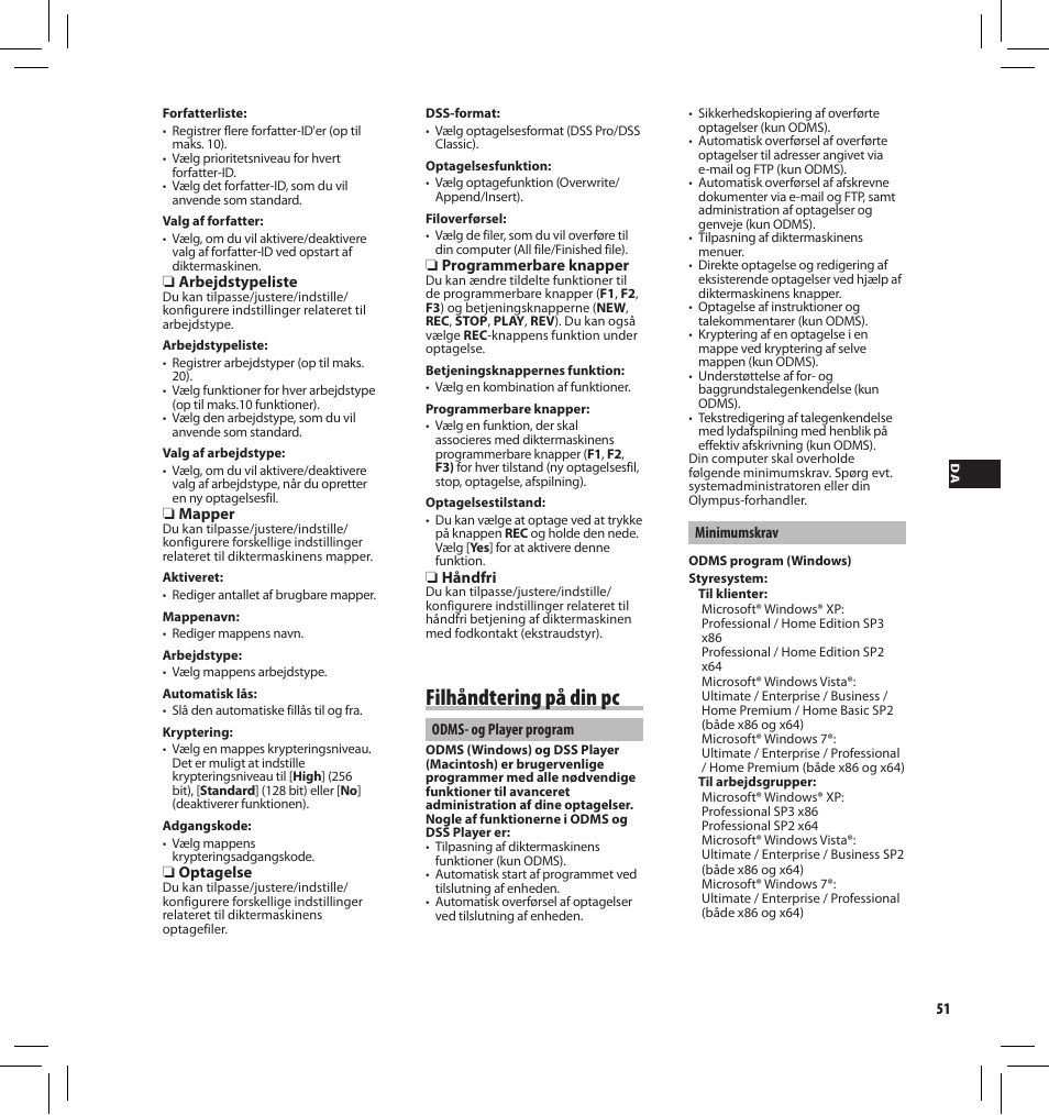 Filhåndtering på din pc | Olympus DS-3500 User Manual | Page 51 / 184