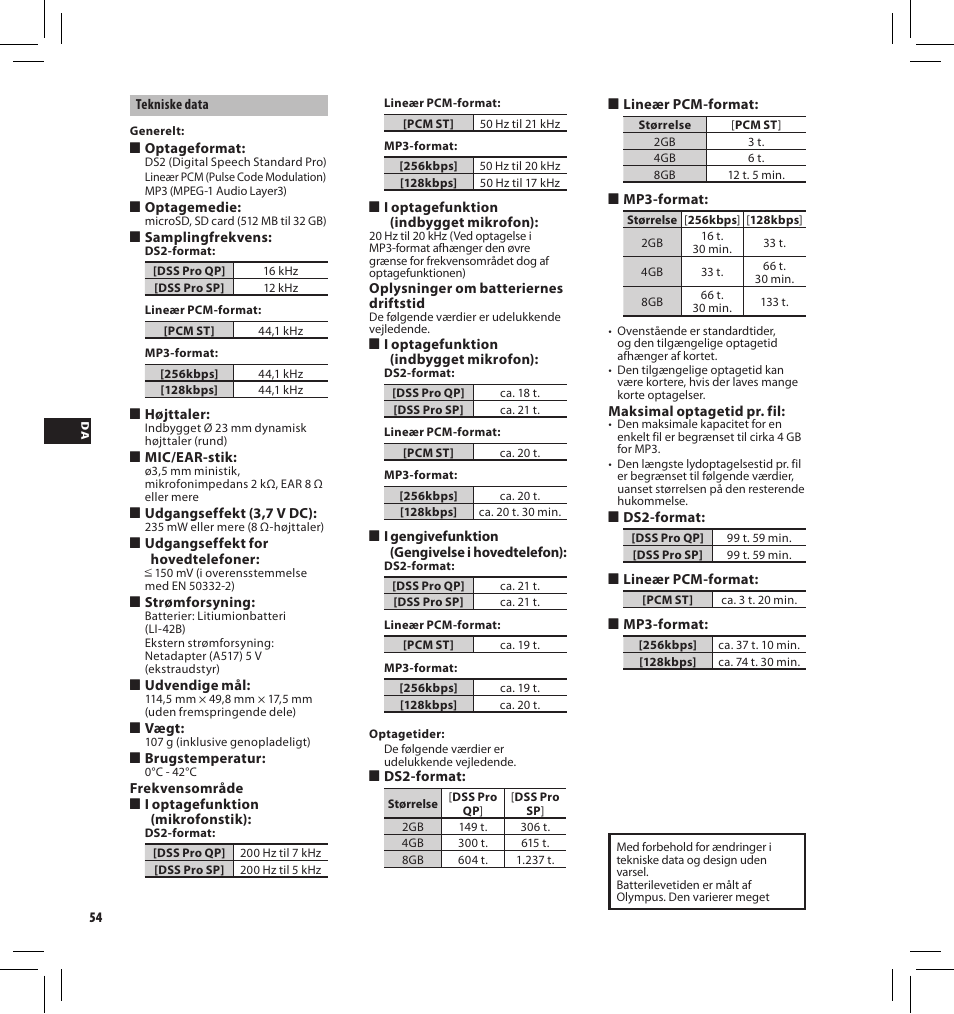 Olympus DS-3500 User Manual | Page 54 / 184