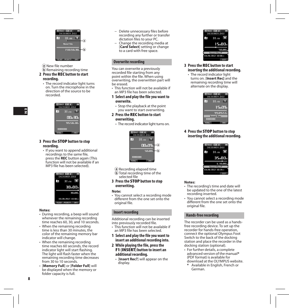 Olympus DS-3500 User Manual | Page 8 / 184