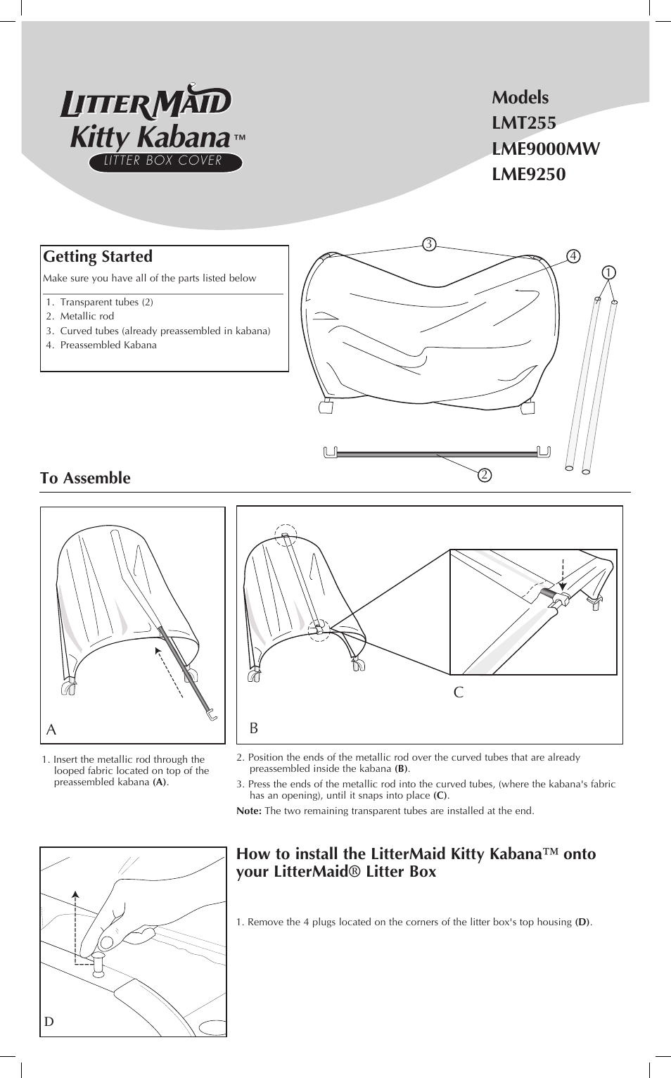 Applica LitterMaid Elite LME9250 User Manual | 2 pages