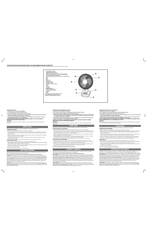 Applica Stand Fa User Manual | 2 pages