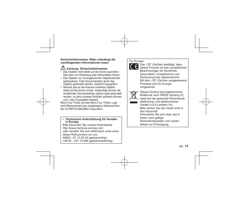 Olympus M-ZUIKO DIGITAL ED 1442mm 13-55-6 EZ Pancake User Manual | Page 9 / 58