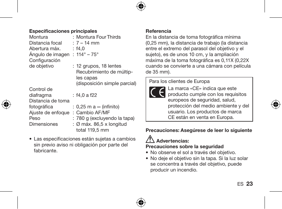 Olympus ZUIKO DIGITAL ED 714mm 14-0 User Manual | Page 21 / 86