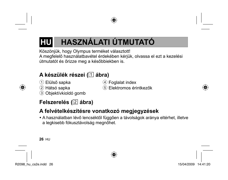 Használati útmutató | Olympus MMF-1 Adattatore QuattroTerzi User Manual | Page 24 / 66
