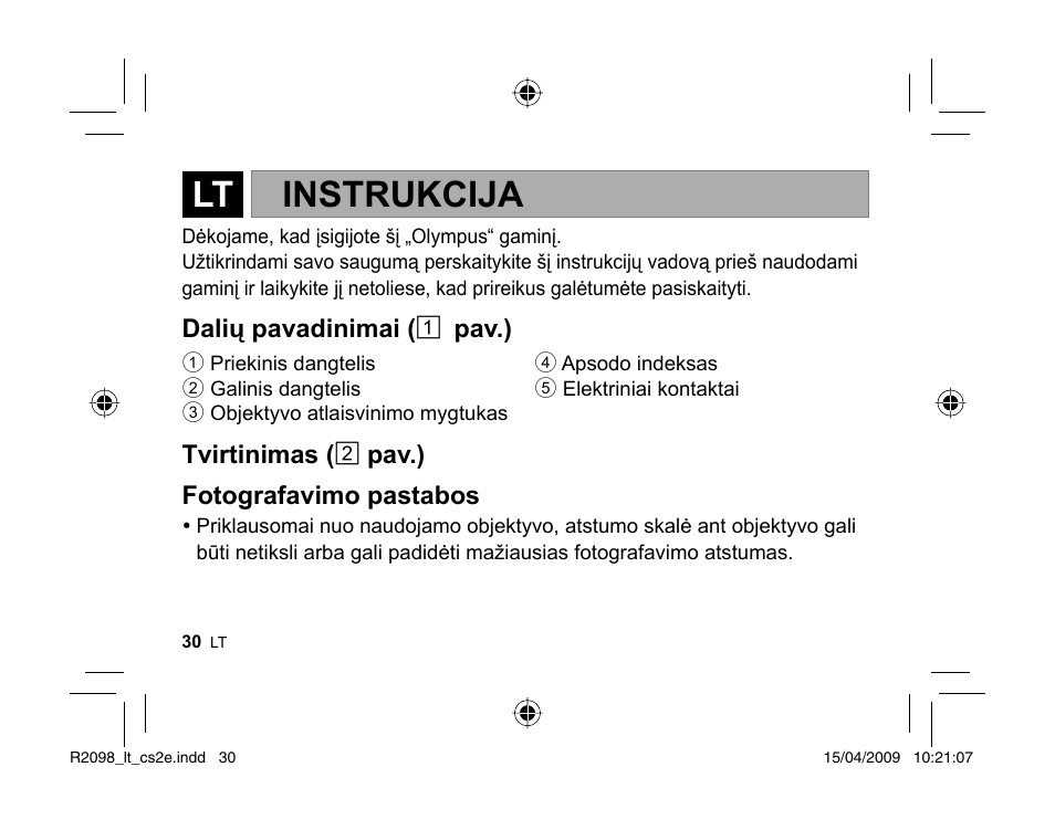 Instrukcija | Olympus MMF-1 Adattatore QuattroTerzi User Manual | Page 28 / 66