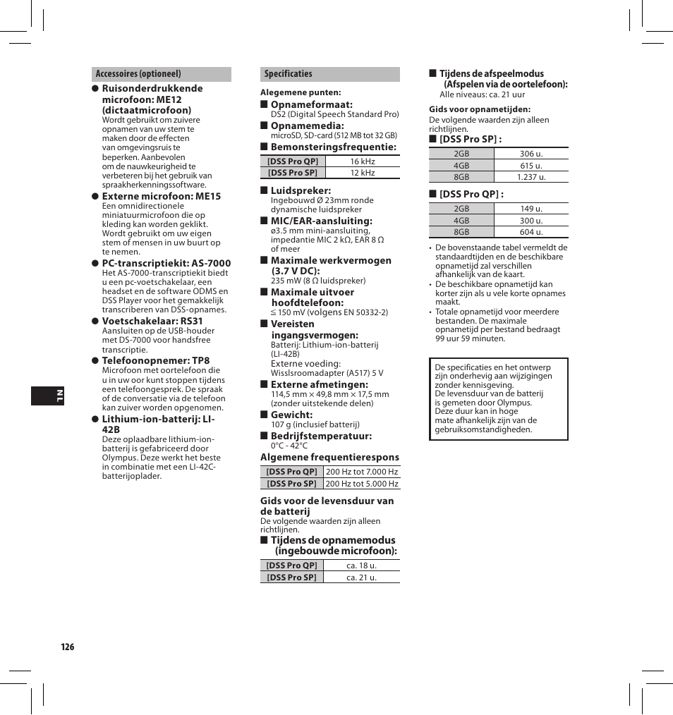 Olympus DS7000 User Manual | Page 126 / 184