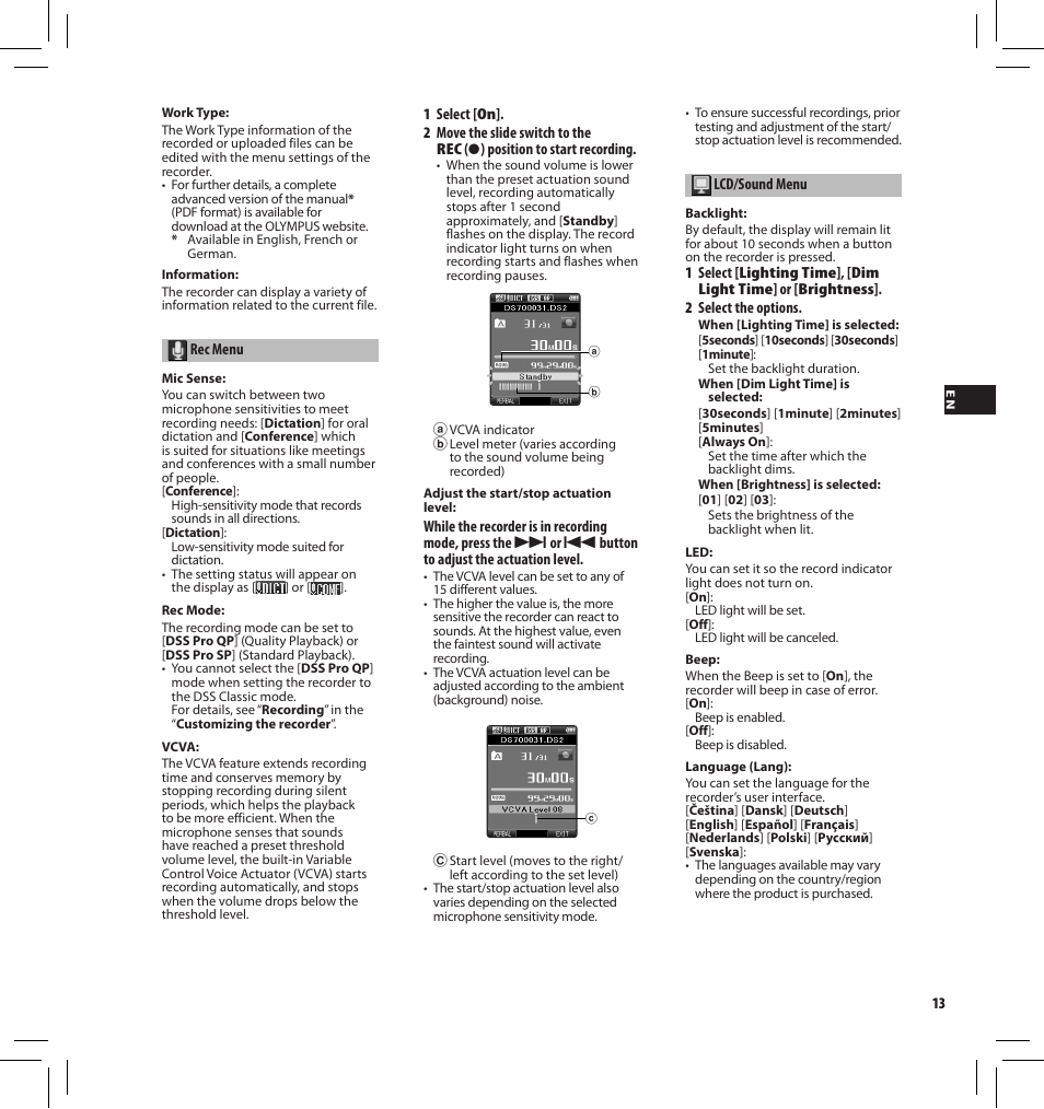 Olympus DS7000 User Manual | Page 13 / 184