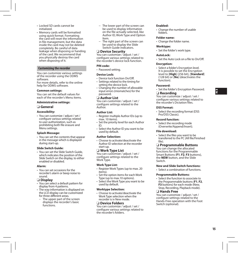 Olympus DS7000 User Manual | Page 15 / 184