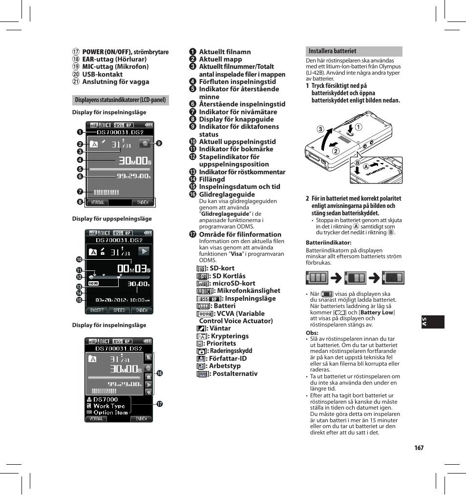 Olympus DS7000 User Manual | Page 167 / 184