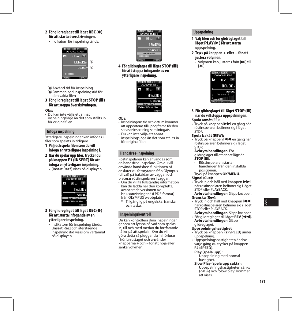 Olympus DS7000 User Manual | Page 171 / 184