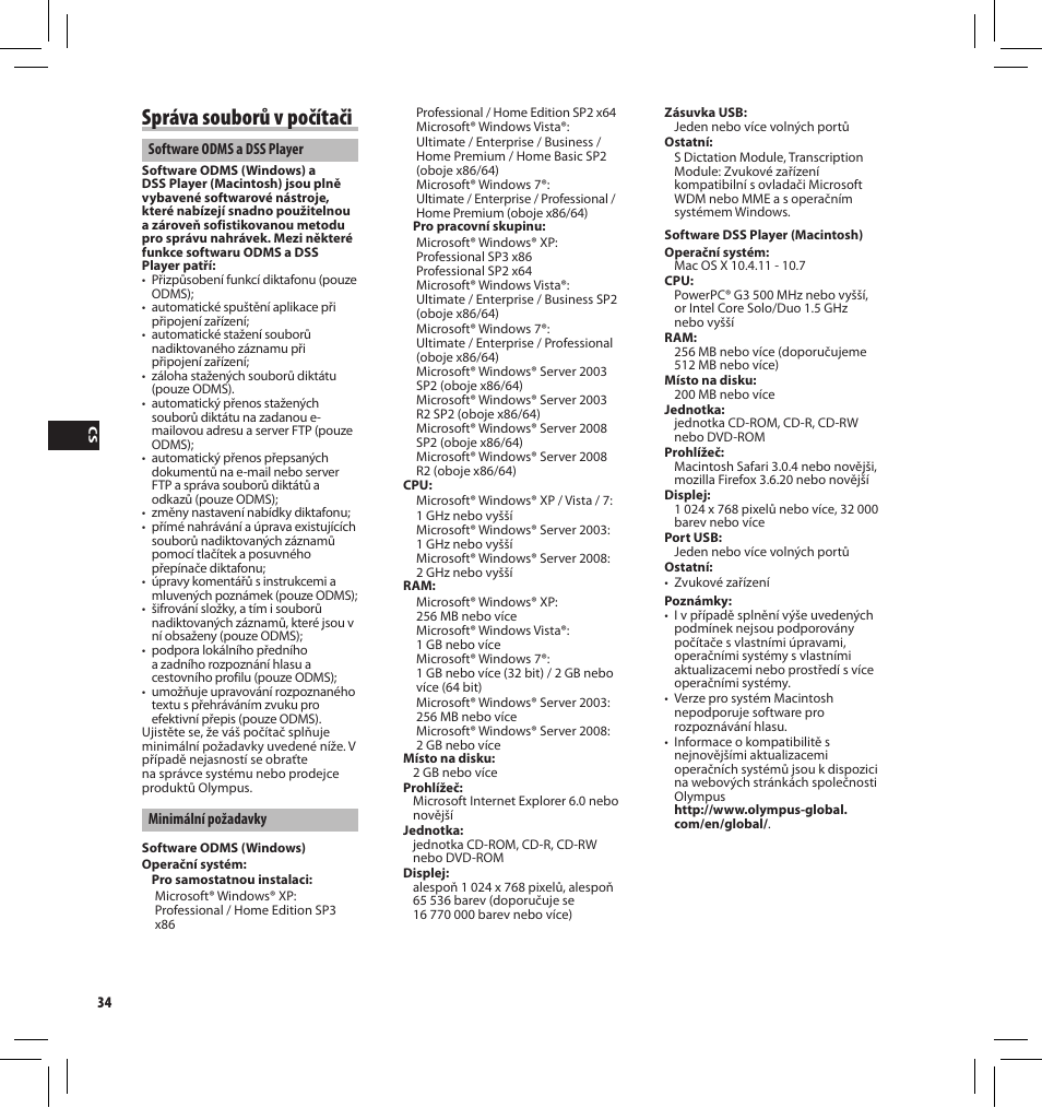 Správa souborů v počítači | Olympus DS7000 User Manual | Page 34 / 184