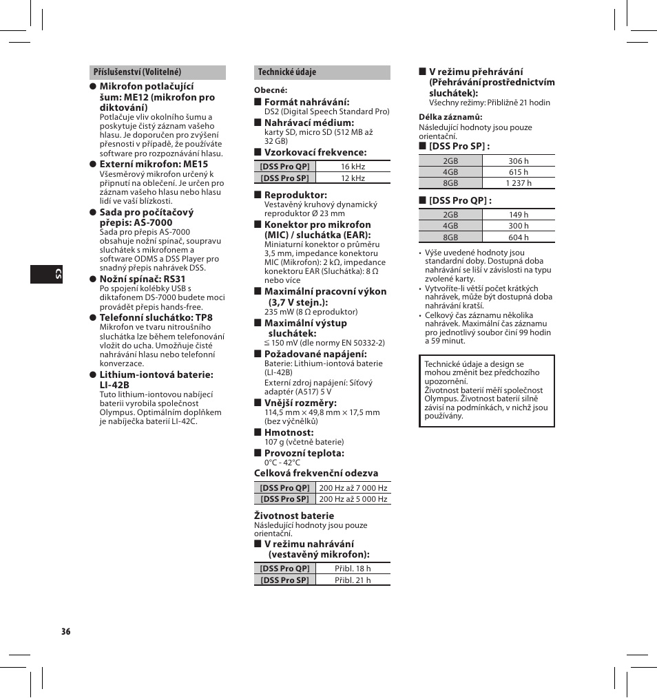 Olympus DS7000 User Manual | Page 36 / 184