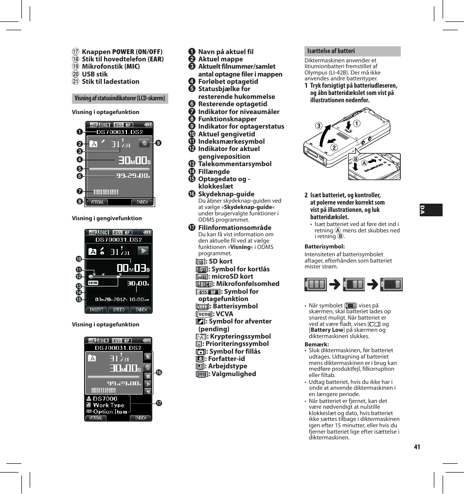 Olympus DS7000 User Manual | Page 41 / 184