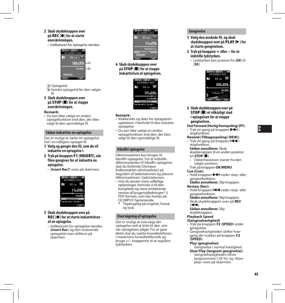 Olympus DS7000 User Manual | Page 45 / 184