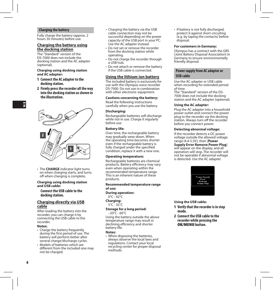 Olympus DS7000 User Manual | Page 6 / 184