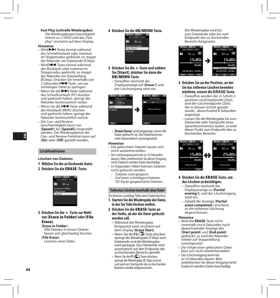 Olympus DS7000 User Manual | Page 64 / 184