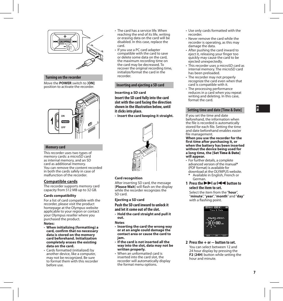 Olympus DS7000 User Manual | Page 7 / 184