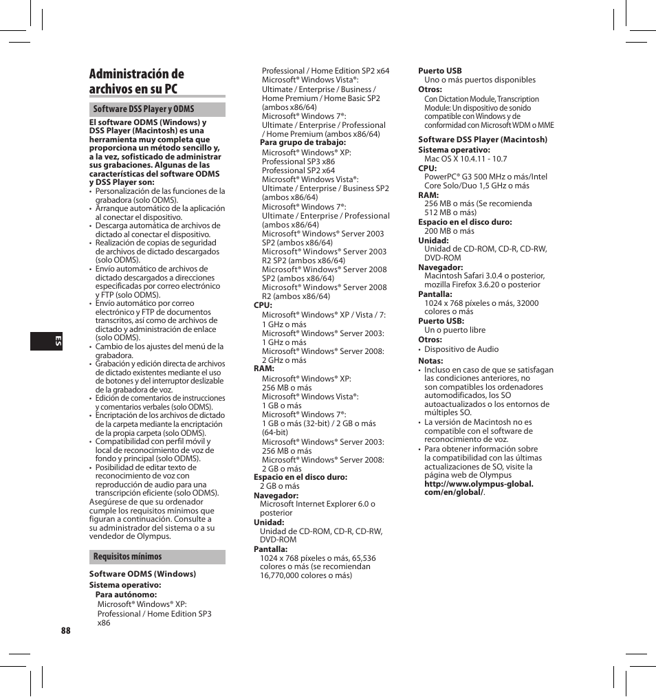 Administración de archivos en su pc | Olympus DS7000 User Manual | Page 88 / 184