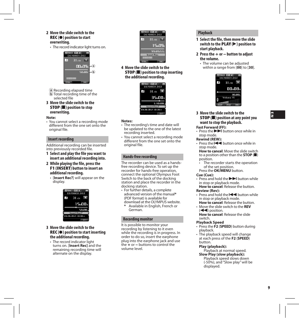 Olympus DS7000 User Manual | Page 9 / 184