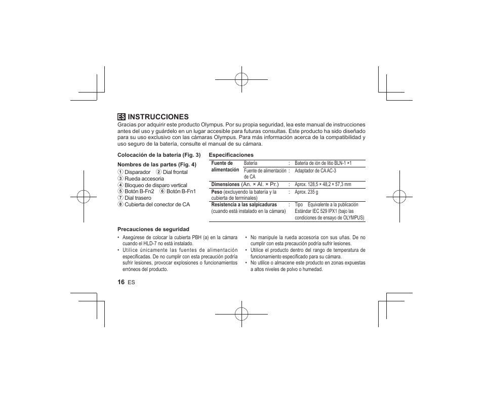 08_r2260_es, Instrucciones | Olympus HLD-7 User Manual | Page 14 / 58