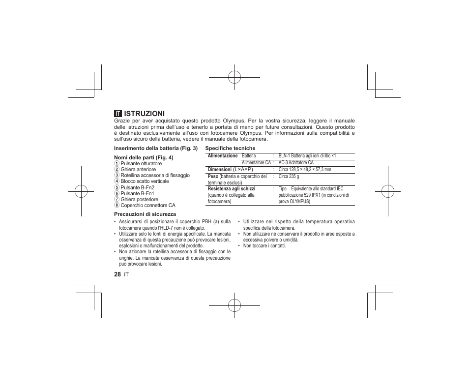 14_r2260_it, Istruzioni | Olympus HLD-7 User Manual | Page 26 / 58