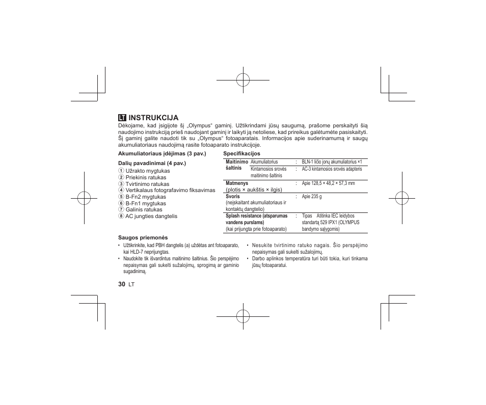 15_r2260_lt, Instrukcija | Olympus HLD-7 User Manual | Page 28 / 58