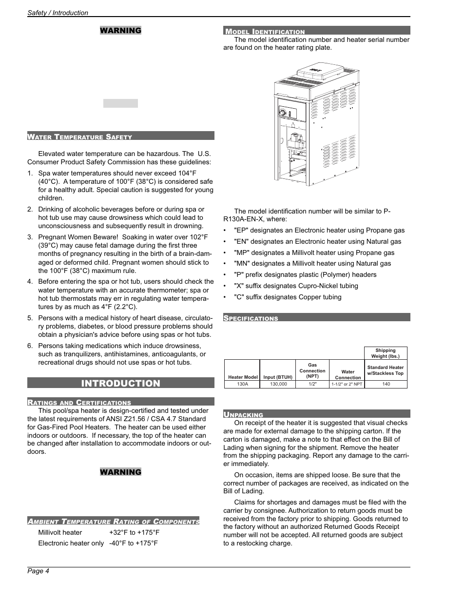 Introduction | Applica 130A Heaters User Manual | Page 4 / 27
