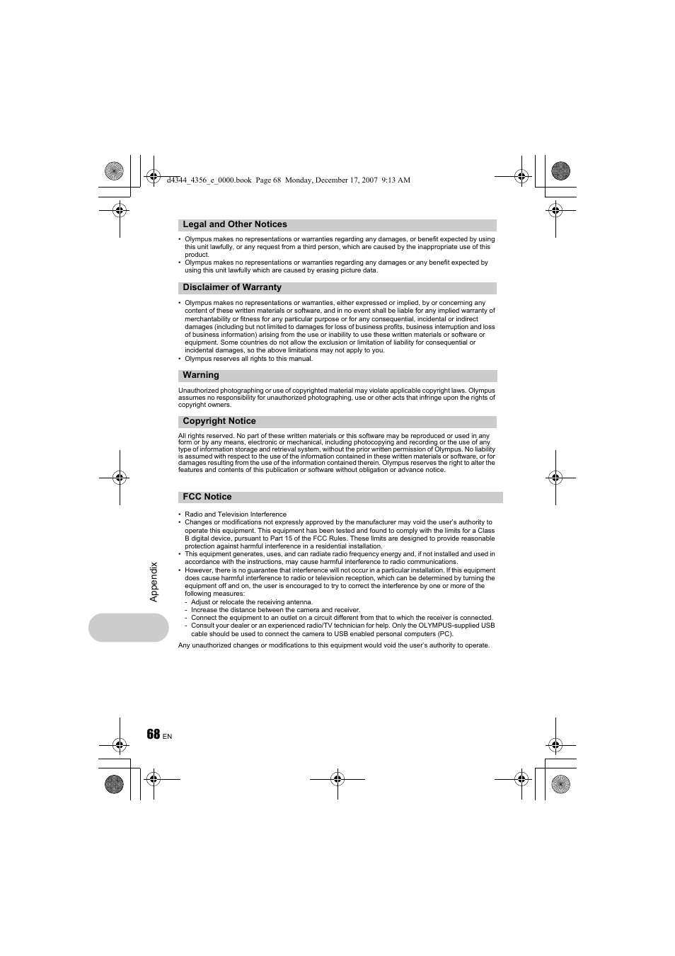 Olympus Stylus 1020 User Manual | Page 68 / 84