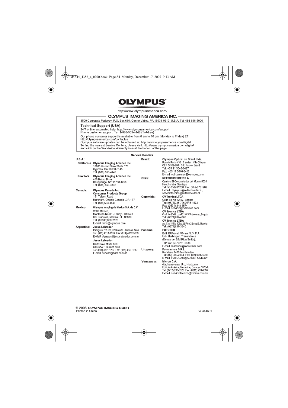 Olympus Stylus 1020 User Manual | Page 84 / 84