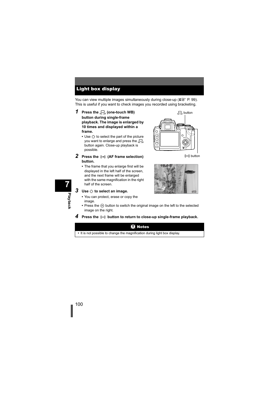 Light box display | Olympus EVOLT E-500 User Manual | Page 100 / 216