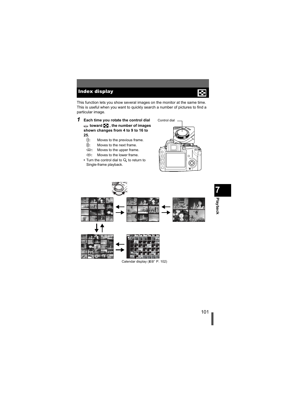 Index display | Olympus EVOLT E-500 User Manual | Page 101 / 216