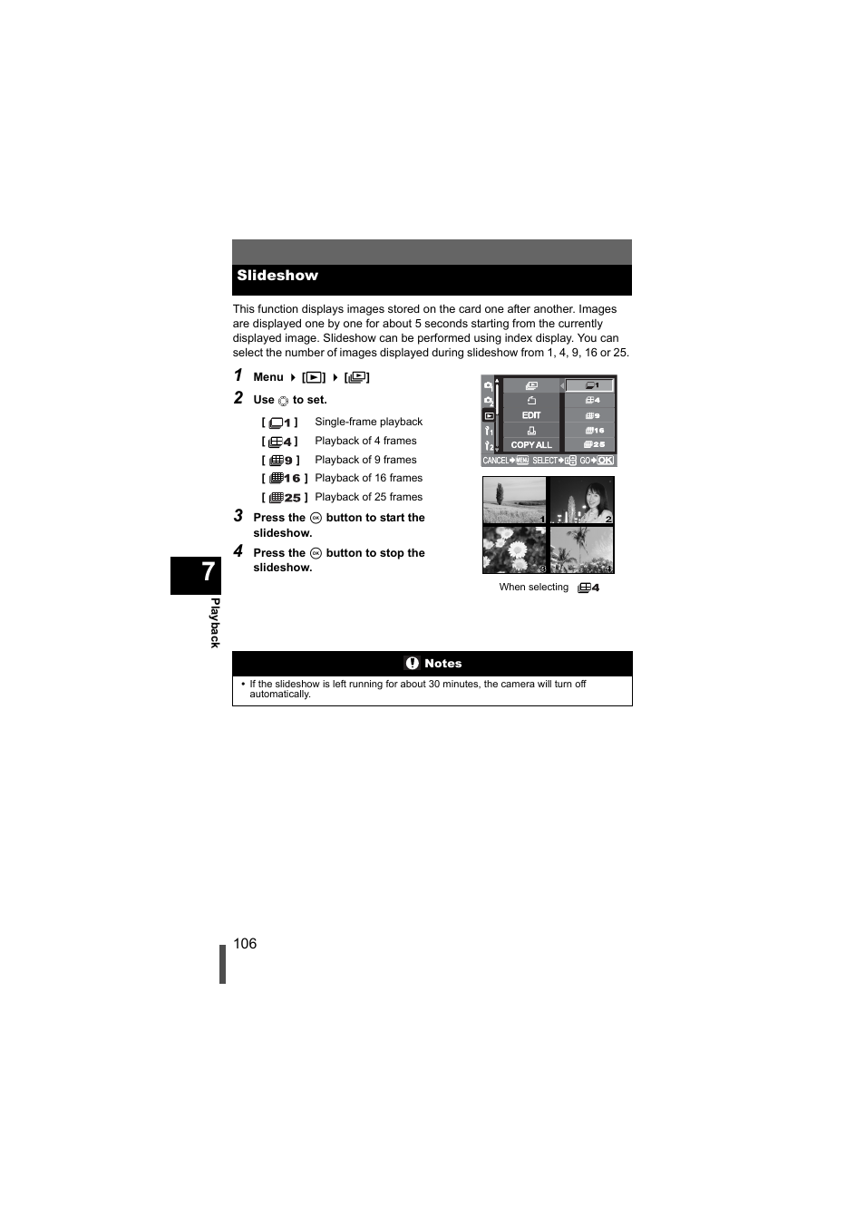 Slideshow | Olympus EVOLT E-500 User Manual | Page 106 / 216