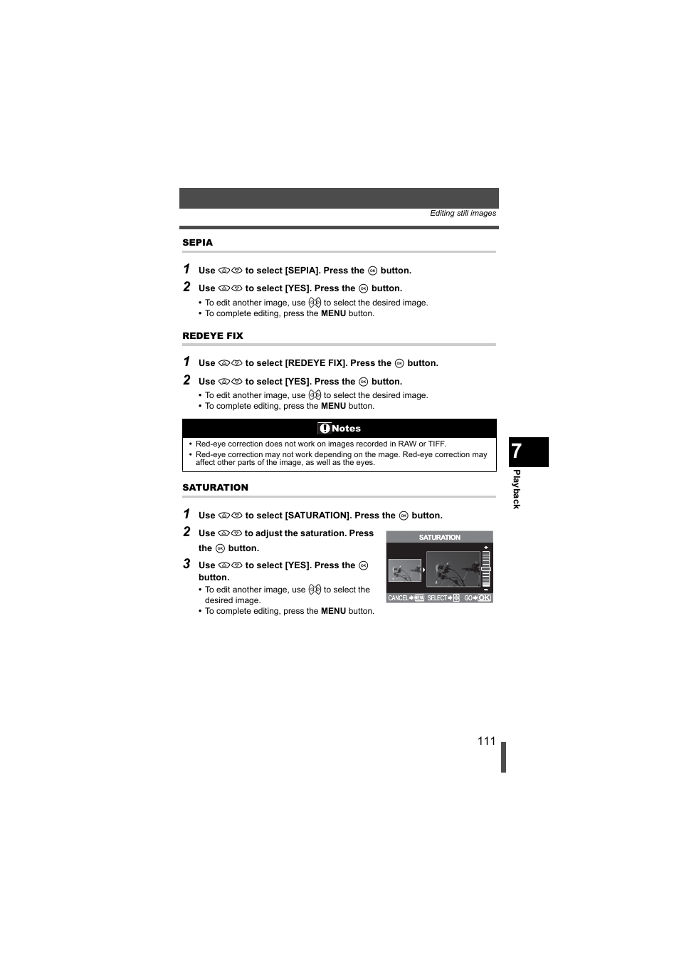 G p. 111 | Olympus EVOLT E-500 User Manual | Page 111 / 216