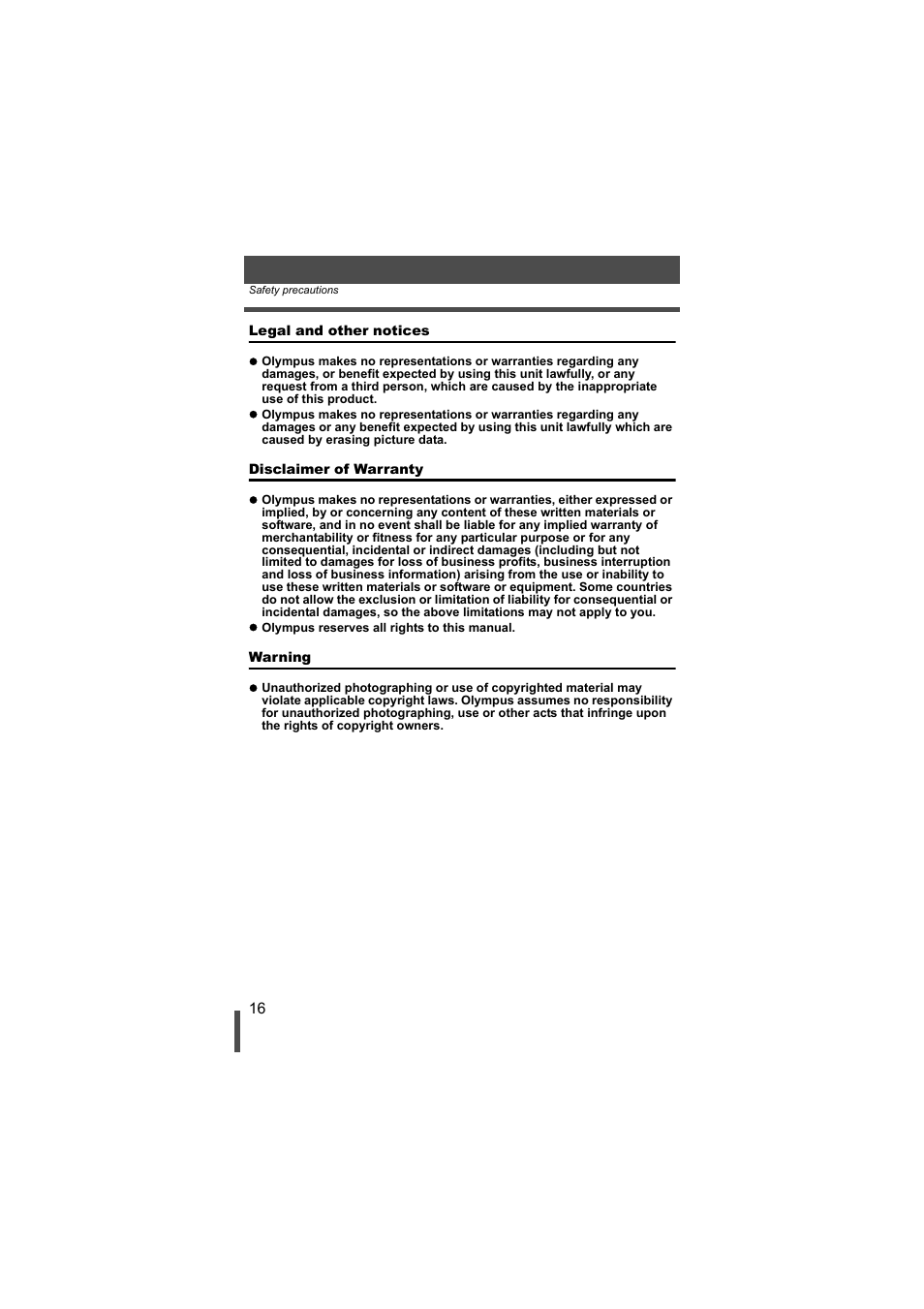 Olympus EVOLT E-500 User Manual | Page 16 / 216