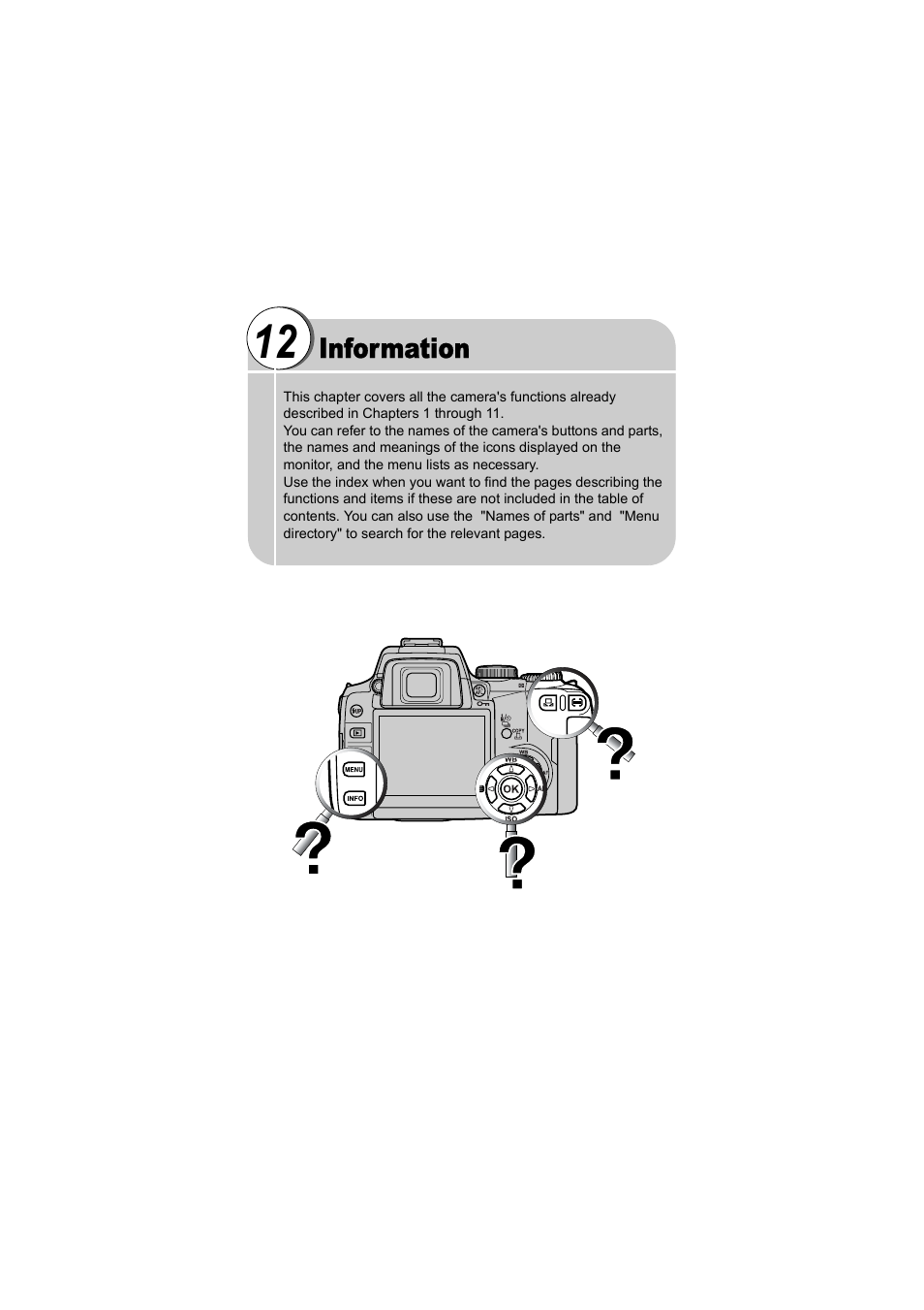 12 information, Information | Olympus EVOLT E-500 User Manual | Page 182 / 216