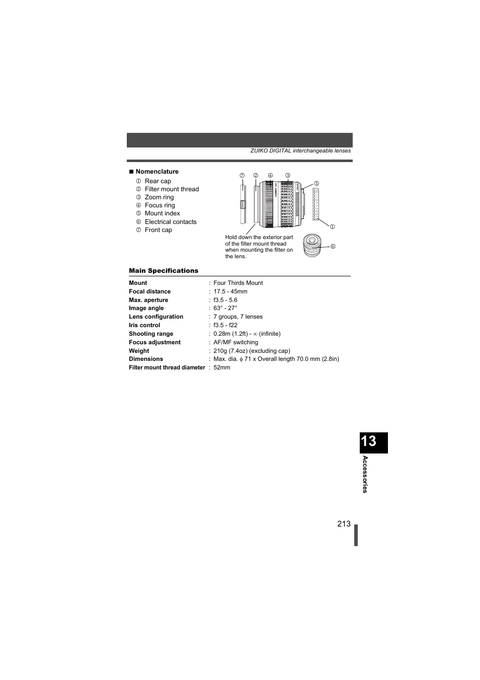 Olympus EVOLT E-500 User Manual | Page 213 / 216