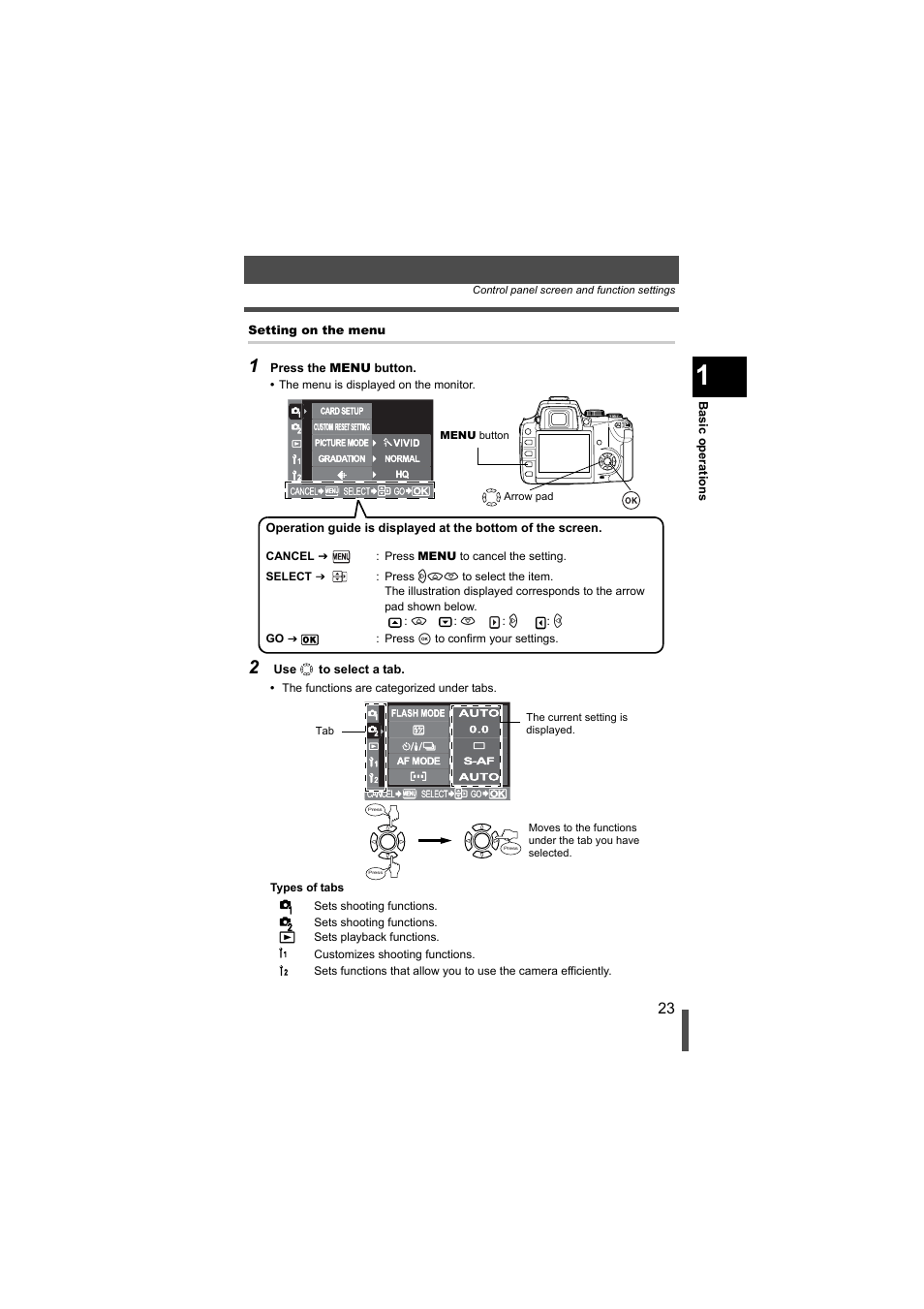 Olympus EVOLT E-500 User Manual | Page 23 / 216