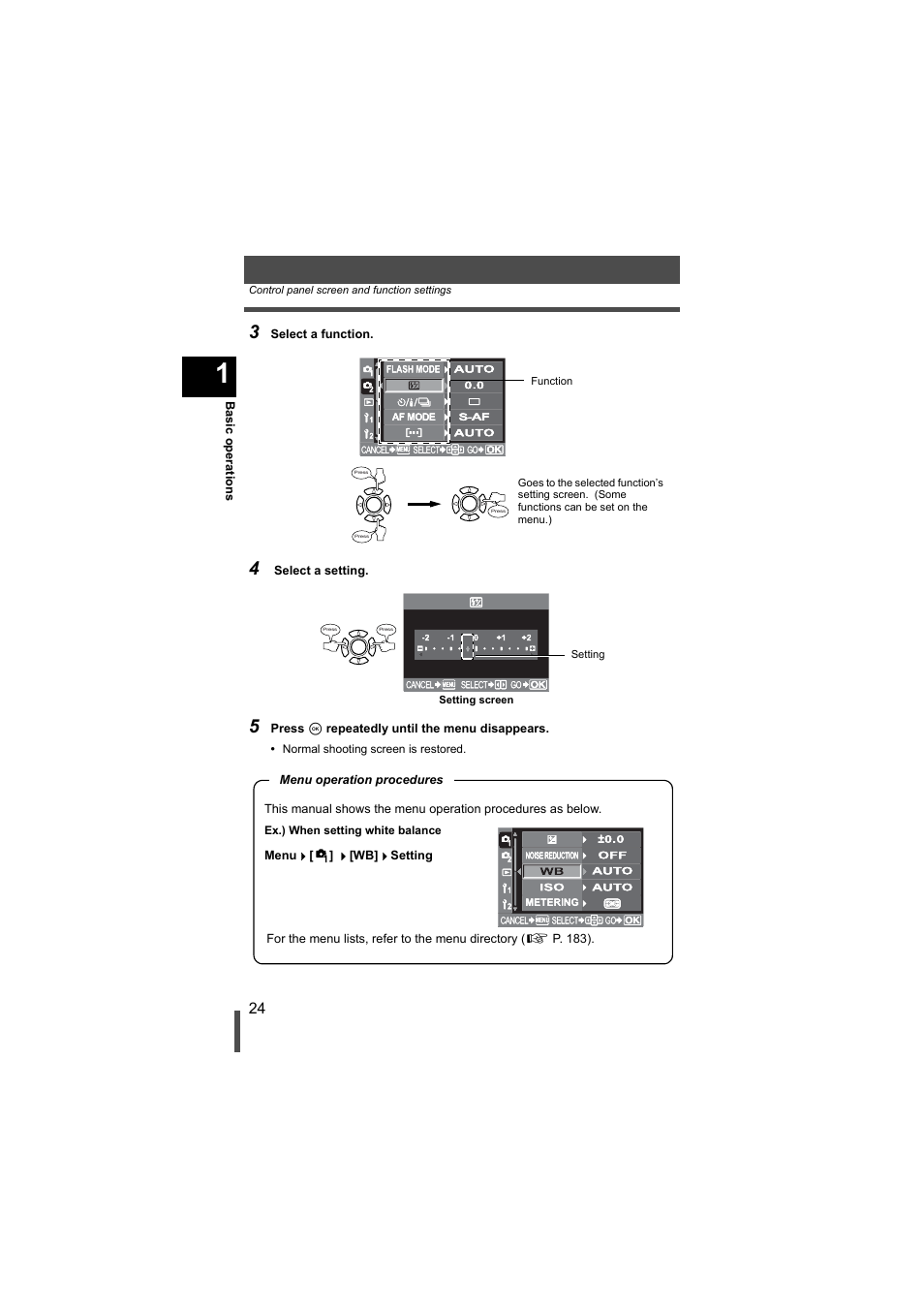 Olympus EVOLT E-500 User Manual | Page 24 / 216