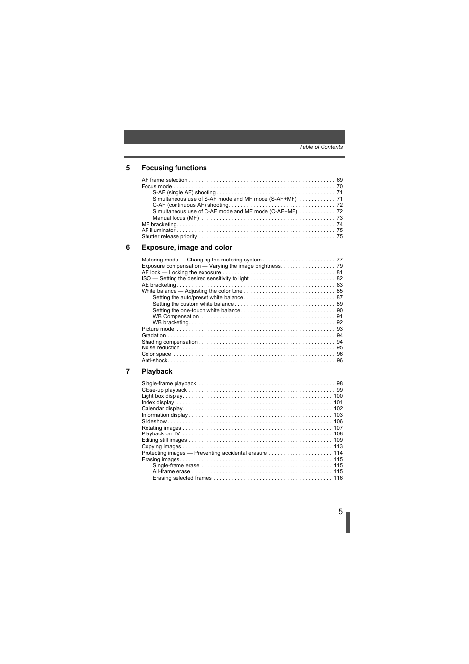 Olympus EVOLT E-500 User Manual | Page 5 / 216