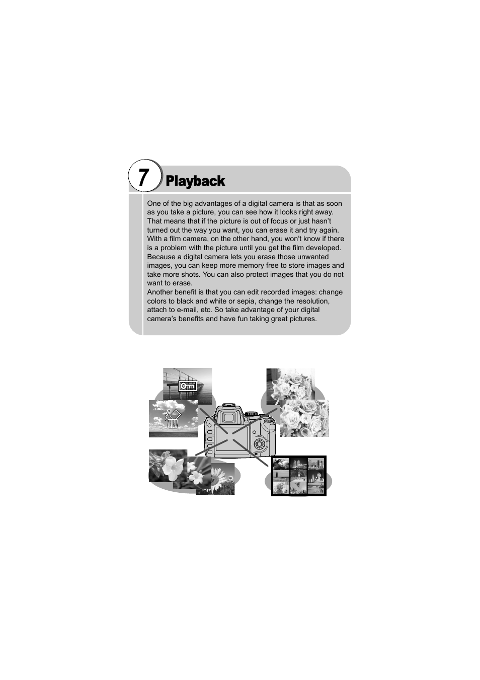 7 playback, Playback | Olympus EVOLT E-500 User Manual | Page 97 / 216