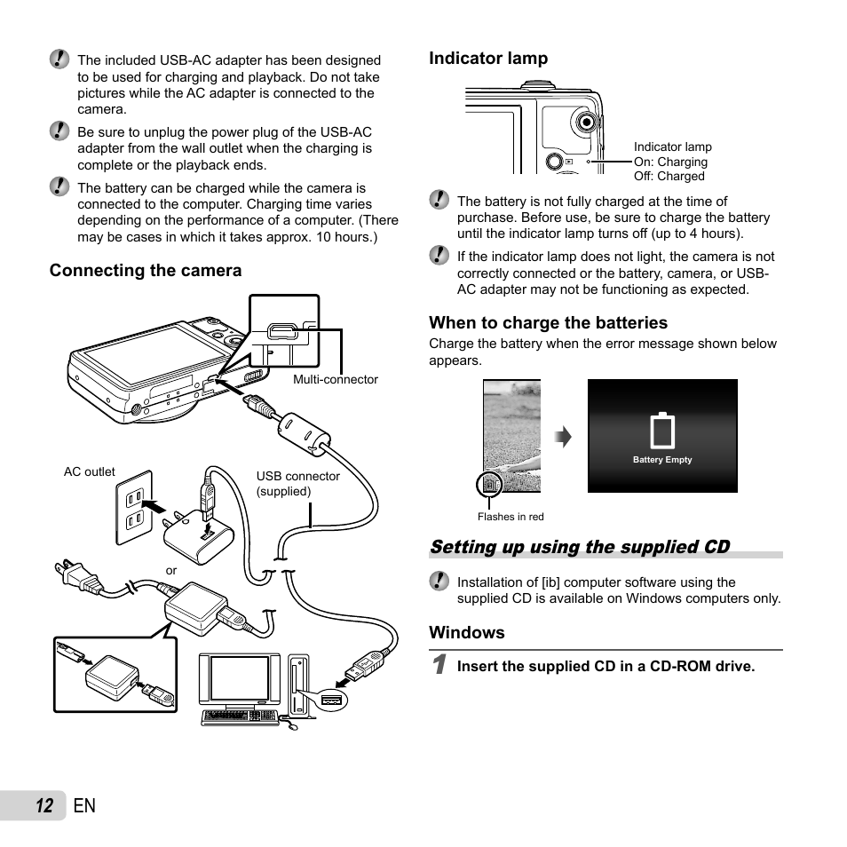 12 en, Setting up using the supplied cd | Olympus VR-350 User Manual | Page 12 / 77