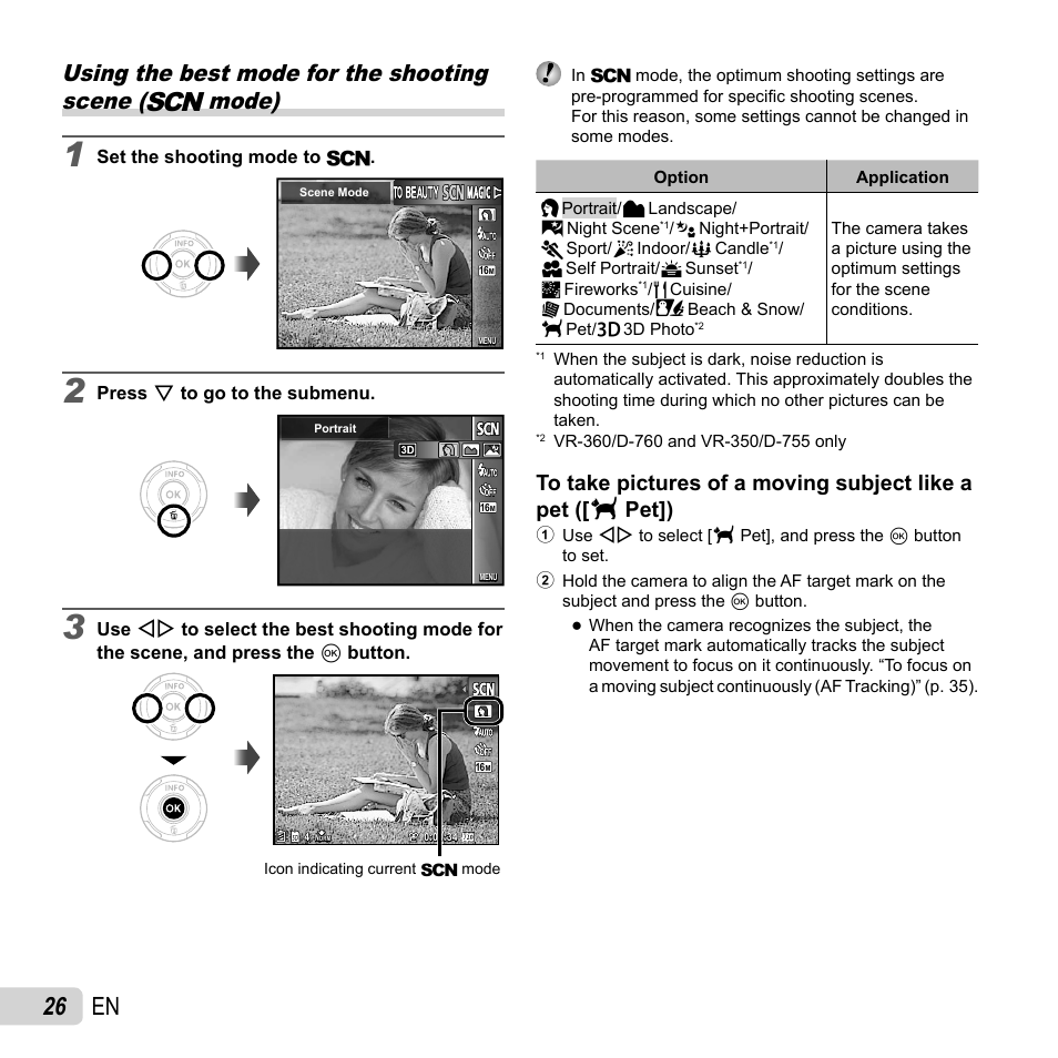 26 en | Olympus VR-350 User Manual | Page 26 / 77